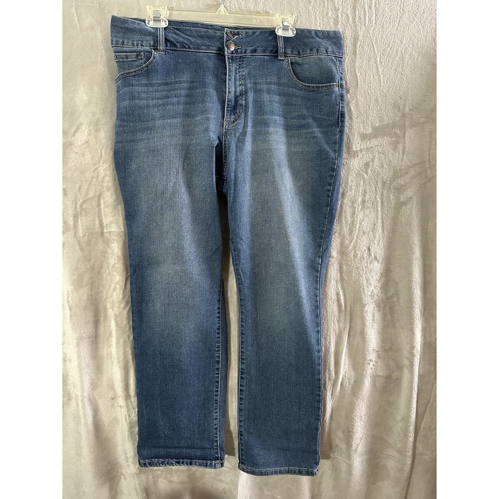 D.‎ Jeans Womens Size 16 Blue Denim Pants Stretch High Rise